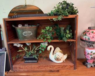 "This End Up" Bookcase (One of Two) and greenery, etc