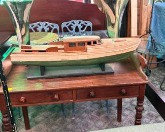 Vintage Wooden Model Boat