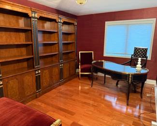 Scarborough House bookcase units, Scarborough house, kidney shaped desk
