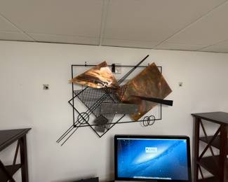 Curtis Jere cityscape wall sculpture
