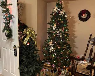 Christmas trees, vintage toys