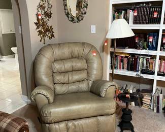 Leather recliner and smoking stand