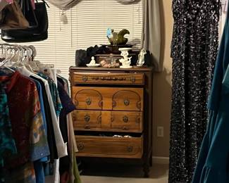 Antique bedroom suite. Clothes!