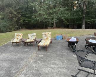 Early 1970's redwood set from Sears. Chase, 2 chairs and 2 tables.