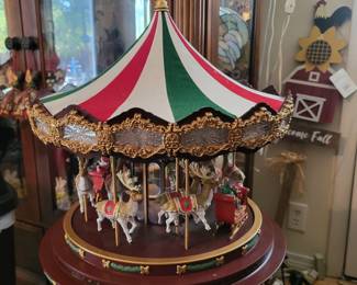 Marquee Deluxe Santa Carousel -with AC adapter plays 20 Christmas carols from Cracker Barrel