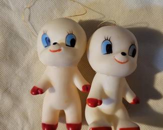 Vintage Rubber Bears Christmas ornaments "set of 2"