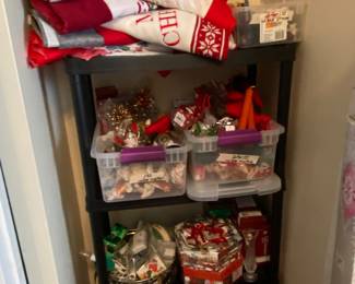 Christmas ornaments and tree skirts