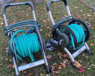 Portable garden hose reels