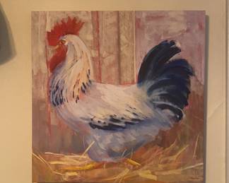 Framed Wall Art of Roosters