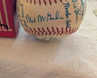 Vintage baseball players signatures 40s, 50s, 60s guys, some I read were Jim Perry, Jerry Kindall, Doc Edwards, Mel McGaha, Woody Held, many played for the Indians.