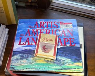 Art books including The Artist and the American Landscape and Art of Japan hardcover set.
