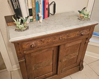 antique chest with marble top