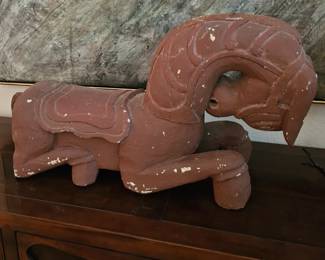 Vintage Asian horse sculpture 