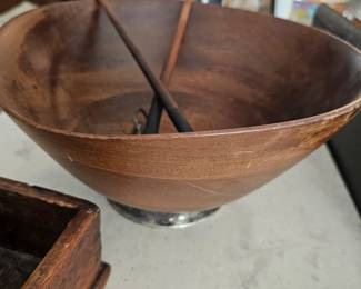 another Mid-century bowl with utensils