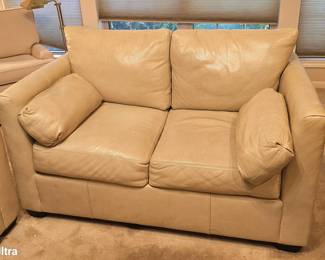 retro leather loveseat