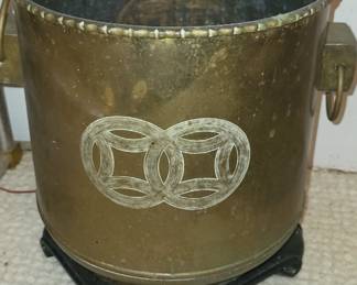 Chinoiserie style brass planter