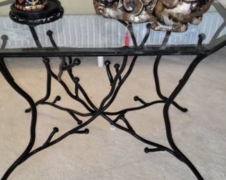 Metal and glass table