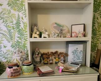 White wooden desk with hutch