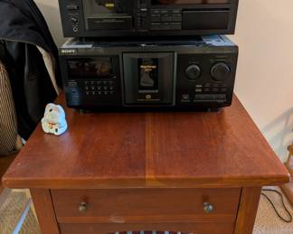 Sony CDP-CX355 Mega Storage 300-disc CD changer, vintage Yamaha K-1020 stereo cassette deck