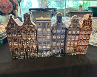 Delftware - ceramic mini canal houses of Amsterdam