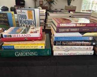 Gardening books, self help books, etc