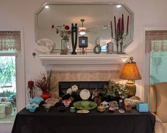 Beautiful collectible glass pieces. Fenton blue glass, red glass, and more.