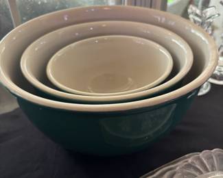 Dark green nesting baking bowls