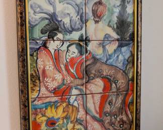 Artwork, traditional Japanese painting, Satsuma style.