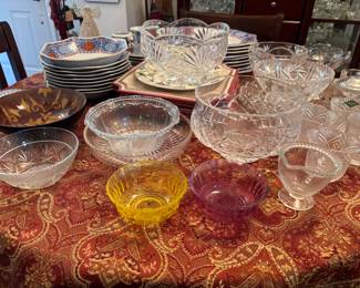 Fine crystal bowls and dishes