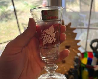 Red Lubiana cordial glass set