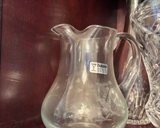 Duiske Irish hand-cut glass pitcher