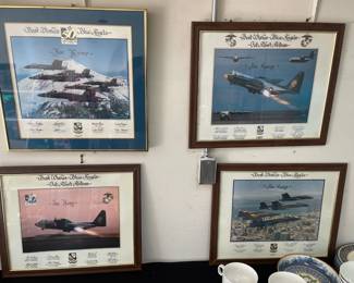 Various signed "Blue Angels" large framed photos