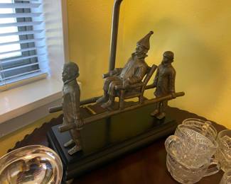 Unique cast iron lamp