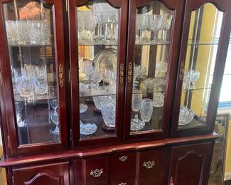 Cabinet full of Waterford and other quality crystal.