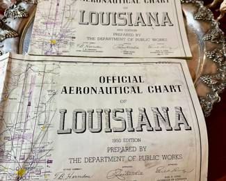 We have TWO Louisiana Official Aeronautical Charts from 1950, in great condition. These will be great Christmas gifts, just get it framed and enjoy! 