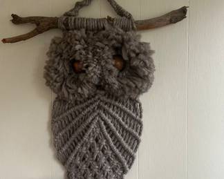 Macramé owl wall decor