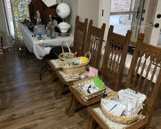 Oak Rosary Chairs, Kitchen / Bathroom hardware & pulls, Gone with the Wind Lamp.