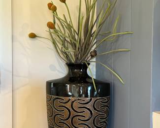 LARGE Black and Gold Vase