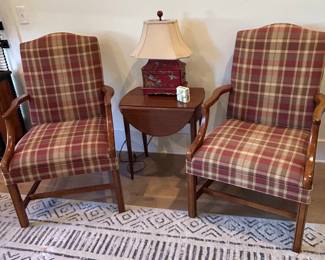 Pair of Plaid Arm Chairs