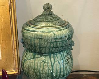Large Pottery Urn with Lid