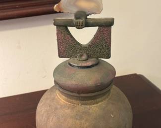 Unusual Metal Jar with Lid