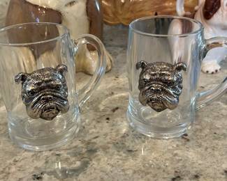 Pair of Bulldog Mugs/Beer Glasses