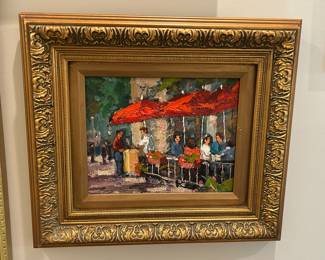 Street Cafe Oil Painting....