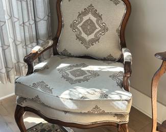 One of a Pair of Stately French Arm Chairs