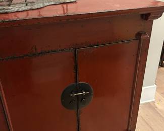 Lacquered Red Cabinet