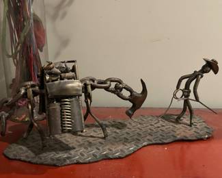 Folk Art-- Cowboy and his Horse