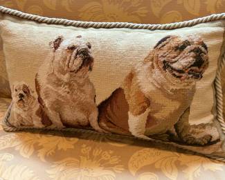 Triple Dog Needlepoint Pillow