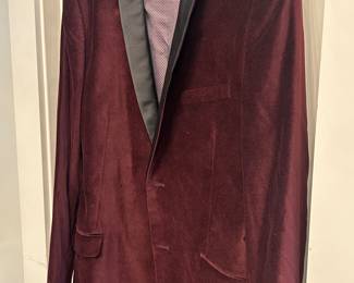 Maroon Sports Coat with Black Silk Lapel