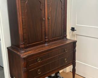 Antique Blind Bookcase with 2 Drawers