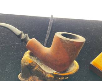 pipe & unusual holder, brass